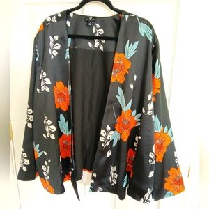 Dark Floral Curations Jacket Blazer Office Business Casual Career Size 2X